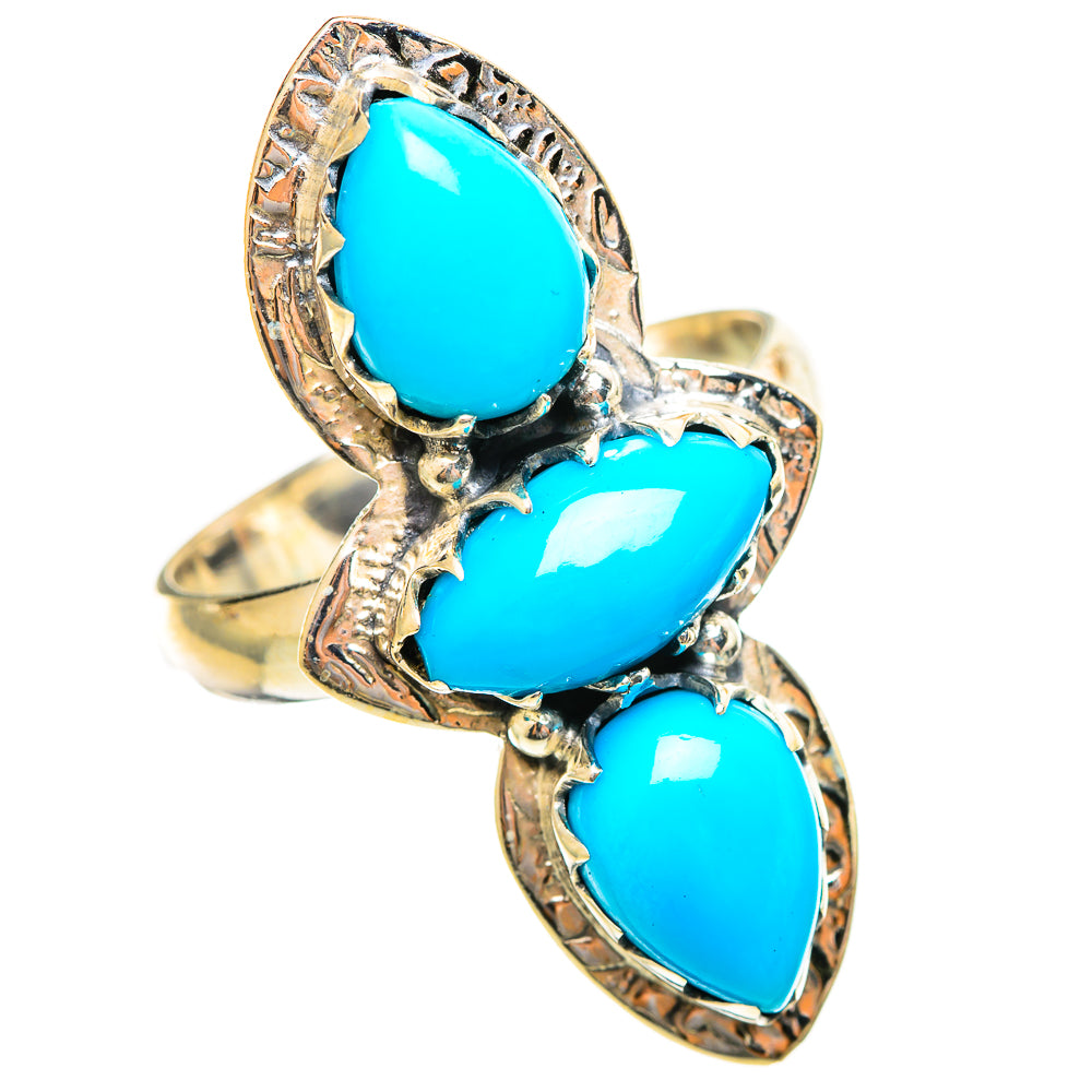 Sleeping Beauty Turquoise Rings handcrafted by Ana Silver Co - RING114607 - Photo 2