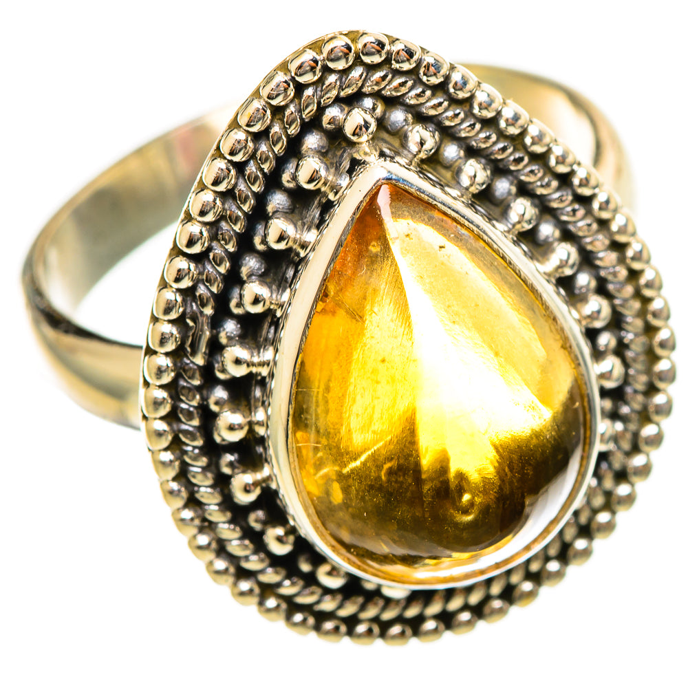 Citrine Sugarloaf Rings handcrafted by Ana Silver Co - RING114610 - Photo 2