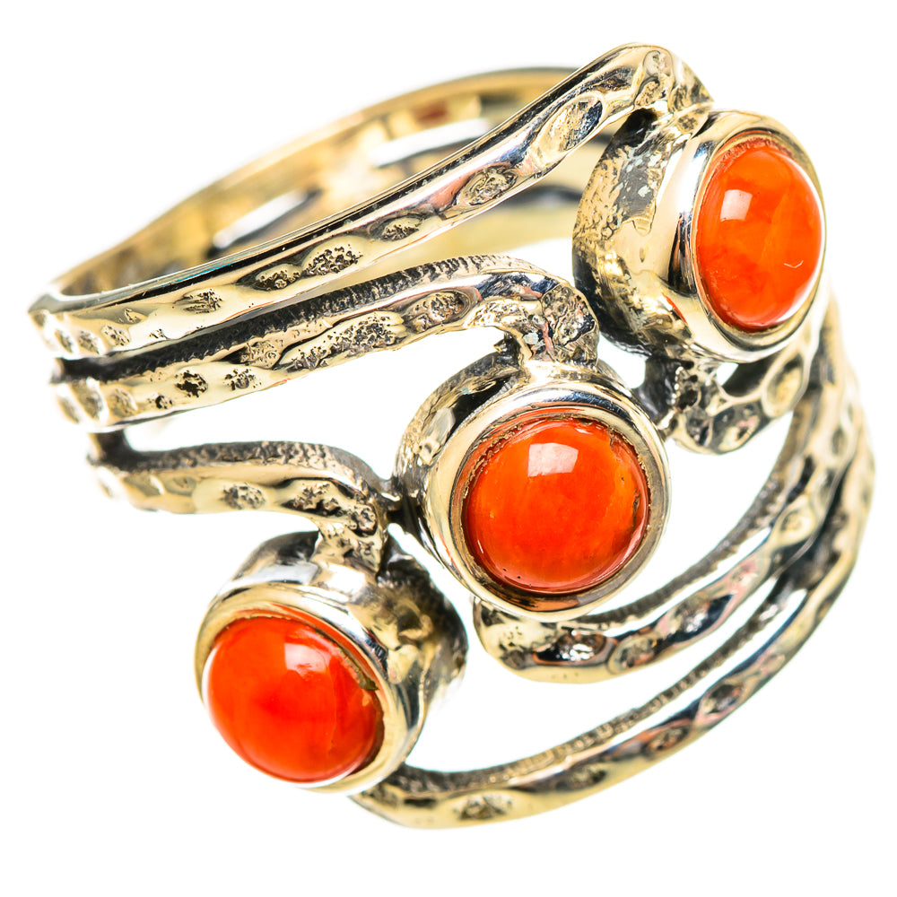 Mediterranean Red Coral Rings handcrafted by Ana Silver Co - RING114643 - Photo 2