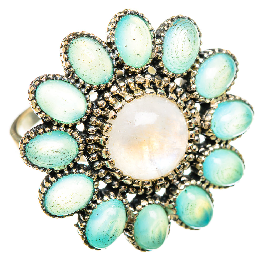 Rainbow Moonstone Rings handcrafted by Ana Silver Co - RING114652 - Photo 2