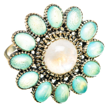 Rainbow Moonstone Rings handcrafted by Ana Silver Co - RING114652 - Photo 2