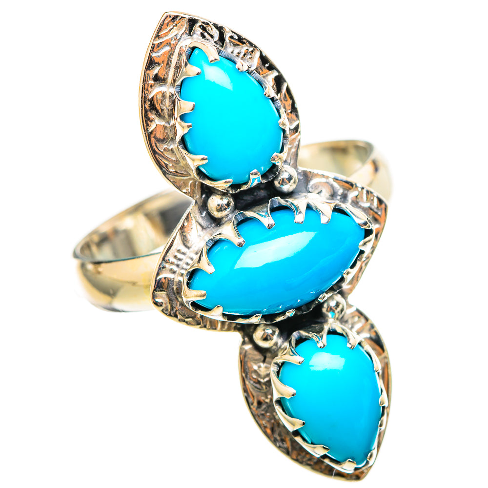 Sleeping Beauty Turquoise Rings handcrafted by Ana Silver Co - RING114697 - Photo 2