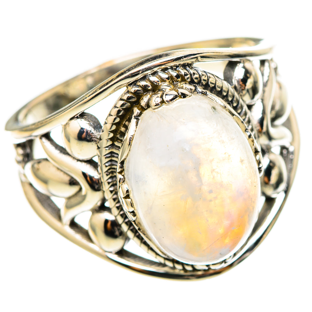 Rainbow Moonstone Rings handcrafted by Ana Silver Co - RING114717 - Photo 2