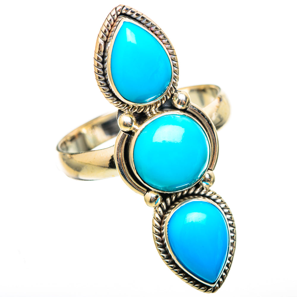 Sleeping Beauty Turquoise Rings handcrafted by Ana Silver Co - RING114751 - Photo 2