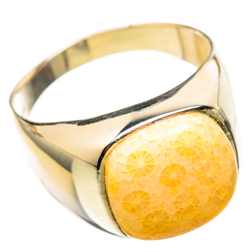 Fossil Coral Rings handcrafted by Ana Silver Co - RING114755 - Photo 2