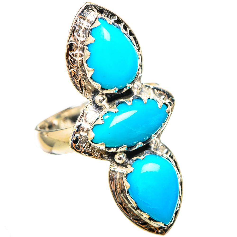 Sleeping Beauty Turquoise Rings handcrafted by Ana Silver Co - RING114796 - Photo 2