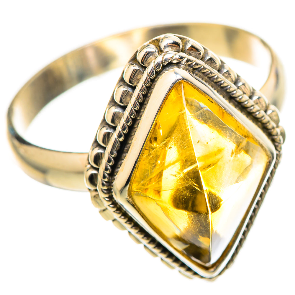 Citrine Sugarloaf Rings handcrafted by Ana Silver Co - RING114801 - Photo 2