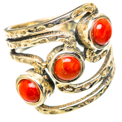 Mediterranean Red Coral Rings handcrafted by Ana Silver Co - RING114830 - Photo 2