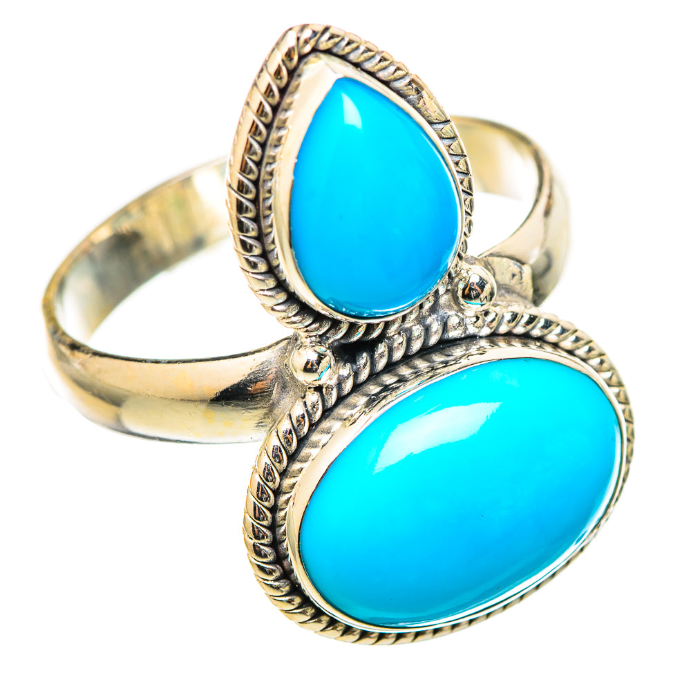 Sleeping Beauty Turquoise Rings handcrafted by Ana Silver Co - RING114841 - Photo 2
