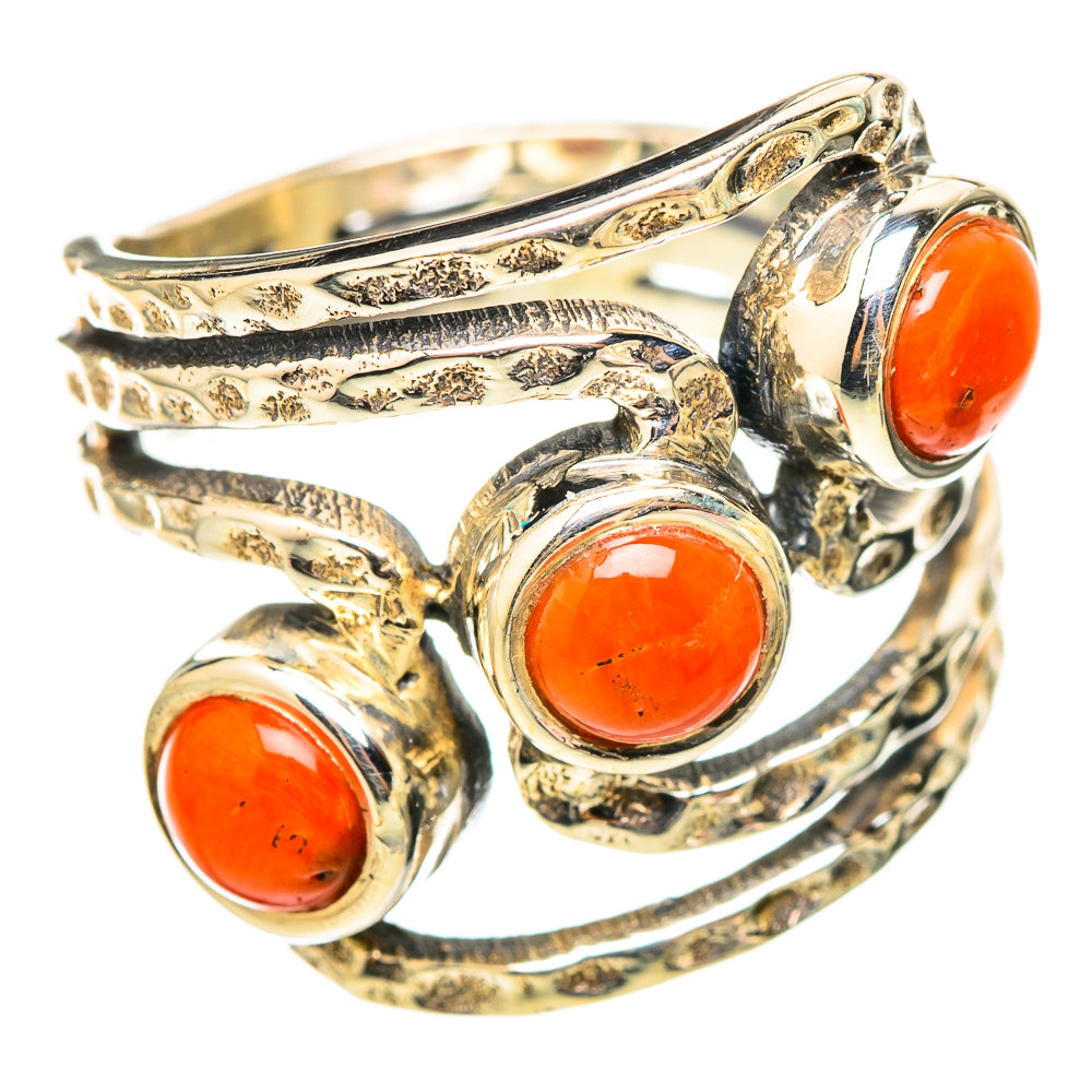 Mediterranean Red Coral Rings handcrafted by Ana Silver Co - RING114874 - Photo 2