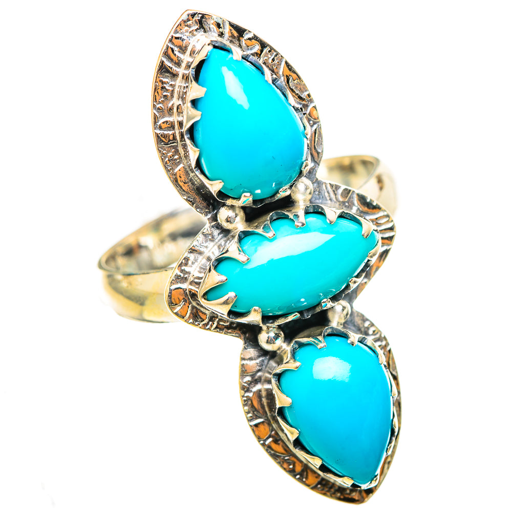 Sleeping Beauty Turquoise Rings handcrafted by Ana Silver Co - RING114884 - Photo 2