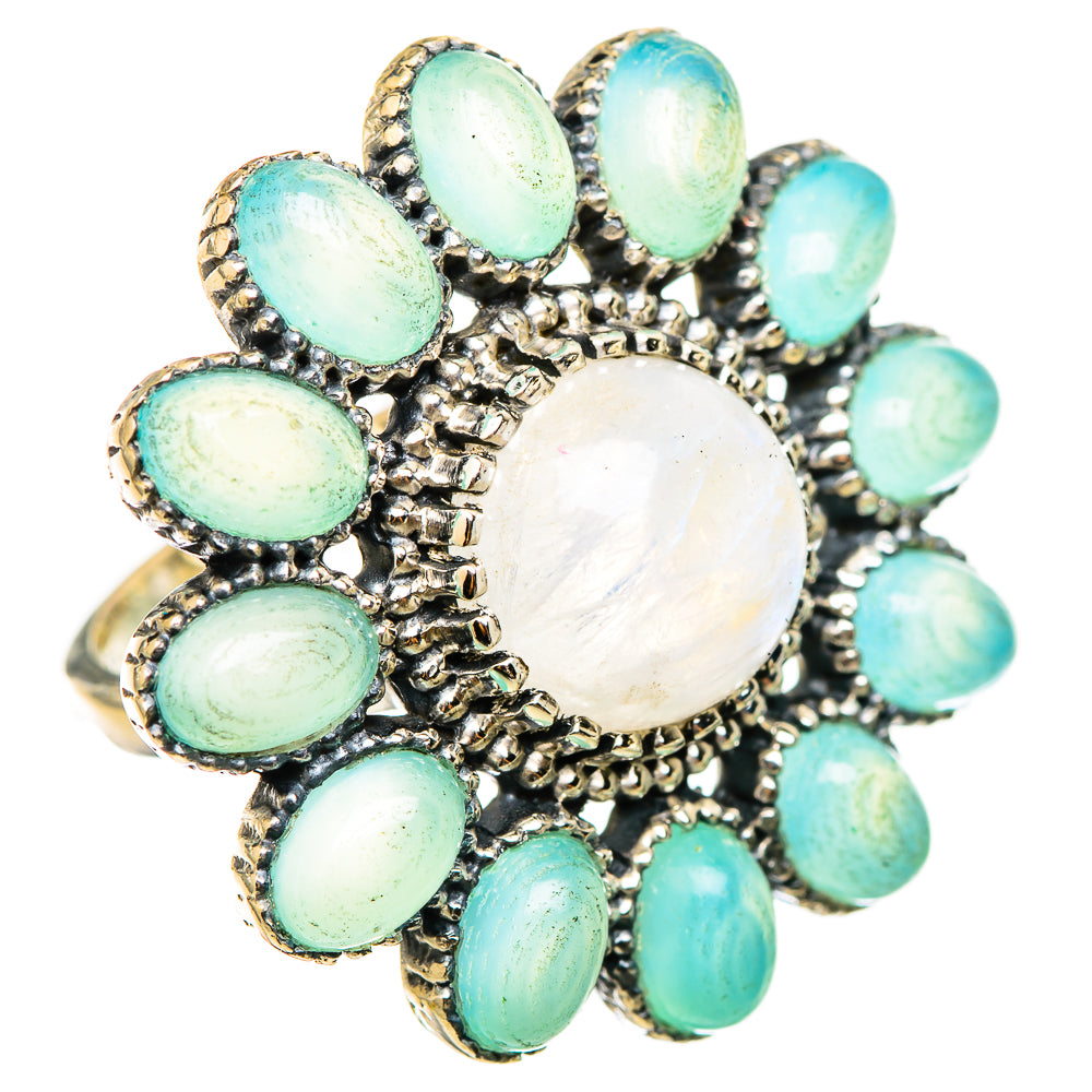 Rainbow Moonstone Rings handcrafted by Ana Silver Co - RING114905 - Photo 2