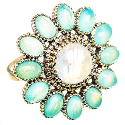 Rainbow Moonstone Rings handcrafted by Ana Silver Co - RING114923 - Photo 2