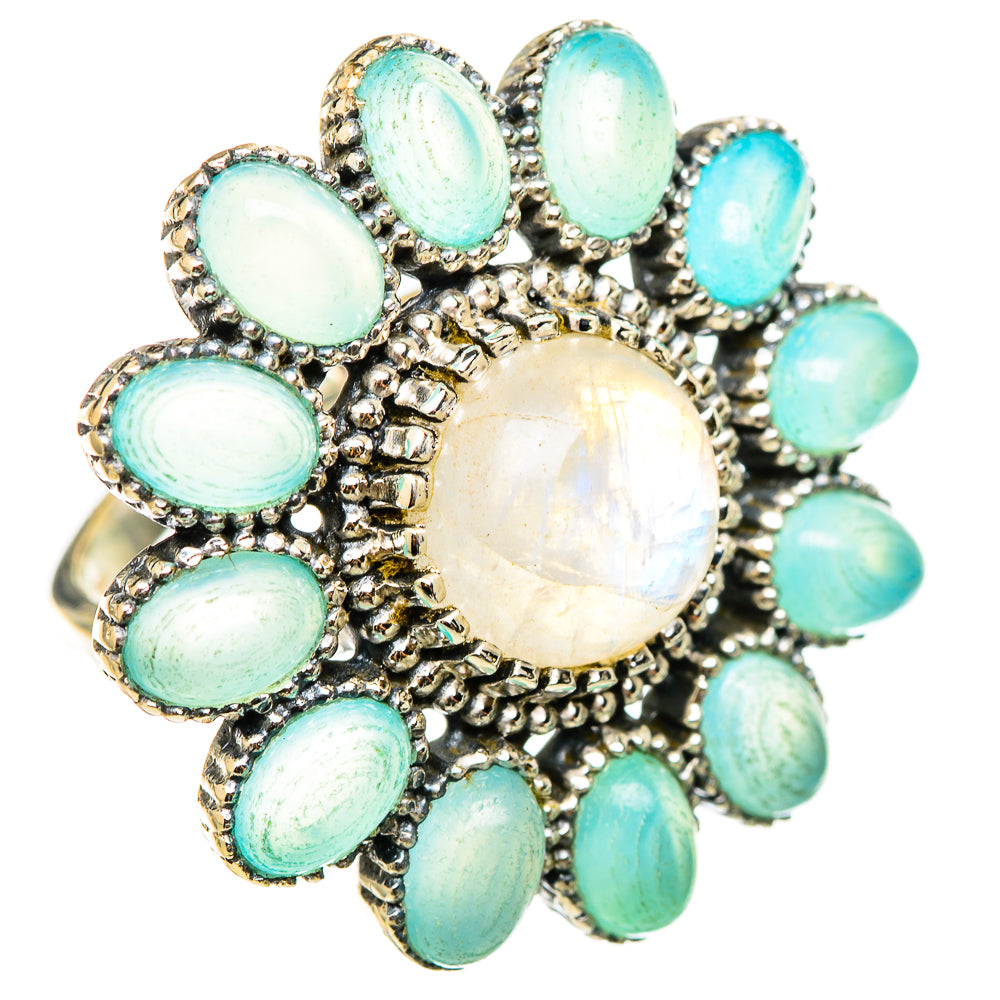 Rainbow Moonstone Rings handcrafted by Ana Silver Co - RING114939 - Photo 2