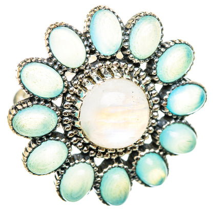 Rainbow Moonstone Rings handcrafted by Ana Silver Co - RING114971 - Photo 2