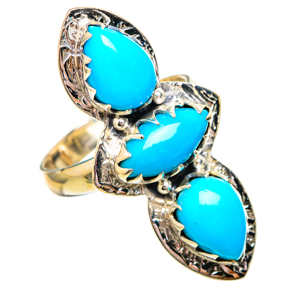 Sleeping Beauty Turquoise Rings handcrafted by Ana Silver Co - RING114996 - Photo 2