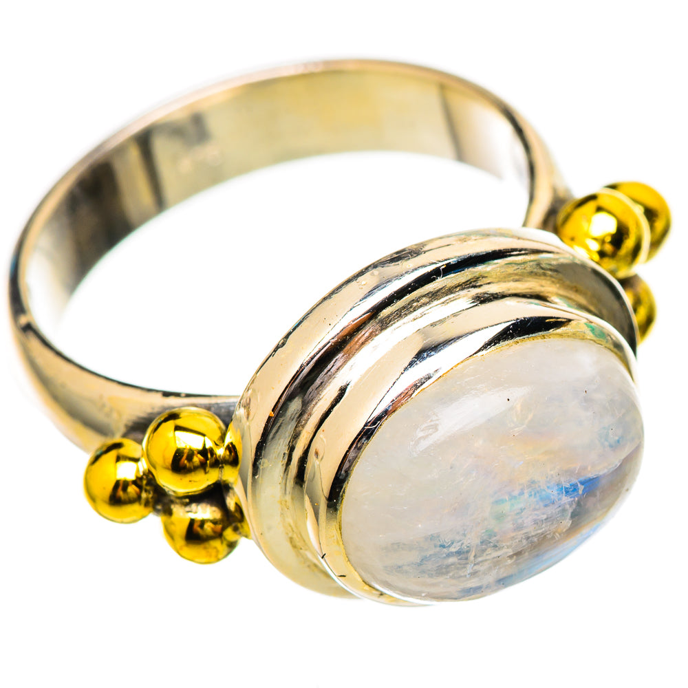 Rainbow Moonstone Rings handcrafted by Ana Silver Co - RING115016 - Photo 2