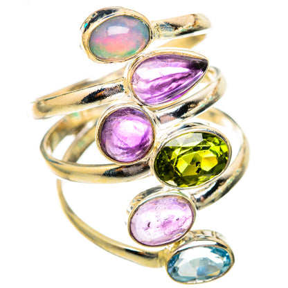 Peridot, Amethyst, Ethiopian Opal Rings handcrafted by Ana Silver Co - RING115018 - Photo 2