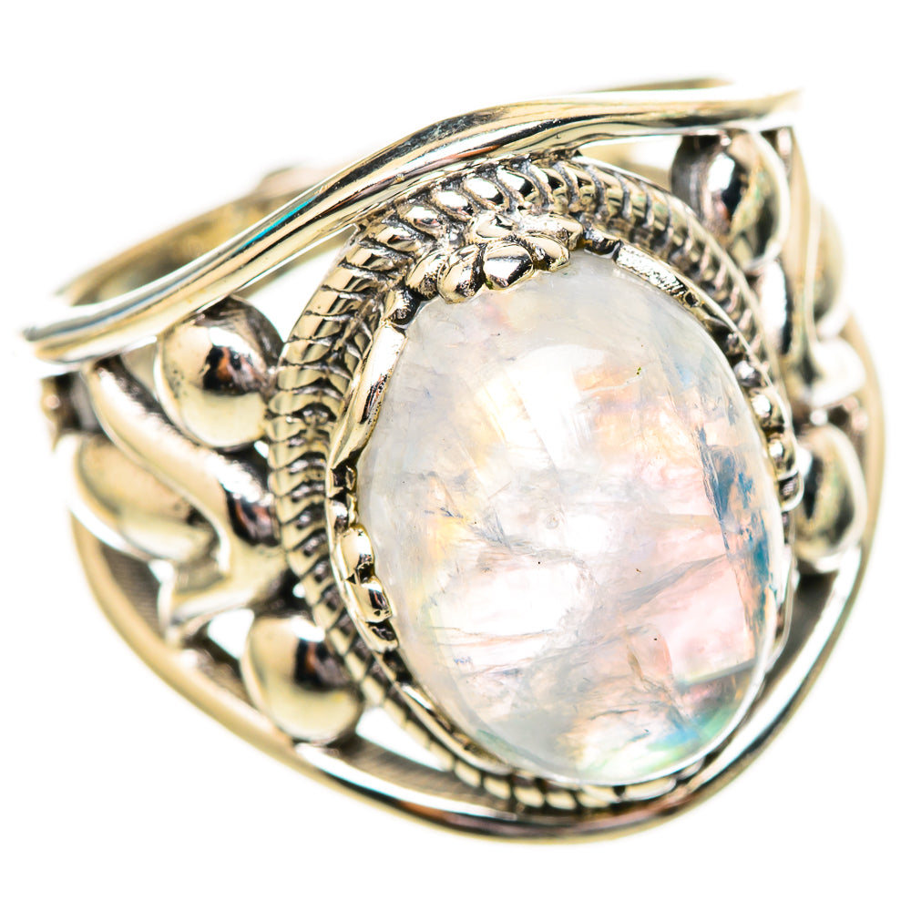 Rainbow Moonstone Rings handcrafted by Ana Silver Co - RING115043 - Photo 2