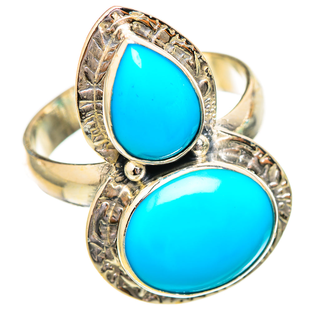 Sleeping Beauty Turquoise Rings handcrafted by Ana Silver Co - RING115052 - Photo 2