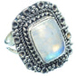 Rainbow Moonstone Rings handcrafted by Ana Silver Co - RING11505