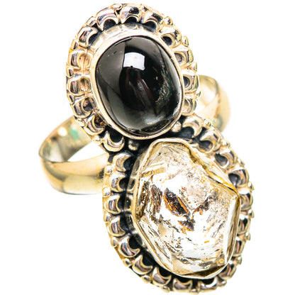 Herkimer Diamond, Star Diopside Rings handcrafted by Ana Silver Co - RING115067 - Photo 2