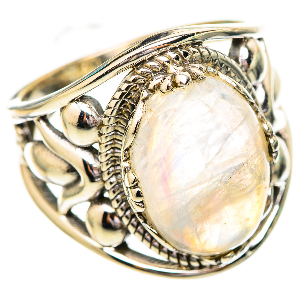 Rainbow Moonstone Rings handcrafted by Ana Silver Co - RING115069 - Photo 2