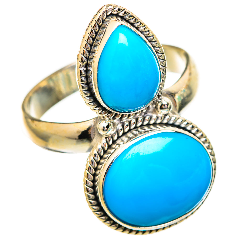 Sleeping Beauty Turquoise Rings handcrafted by Ana Silver Co - RING115078 - Photo 2