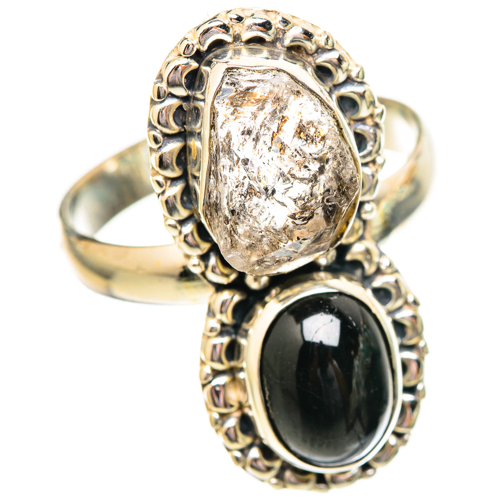 Herkimer Diamond, Black Onyx Rings handcrafted by Ana Silver Co - RING115092 - Photo 2