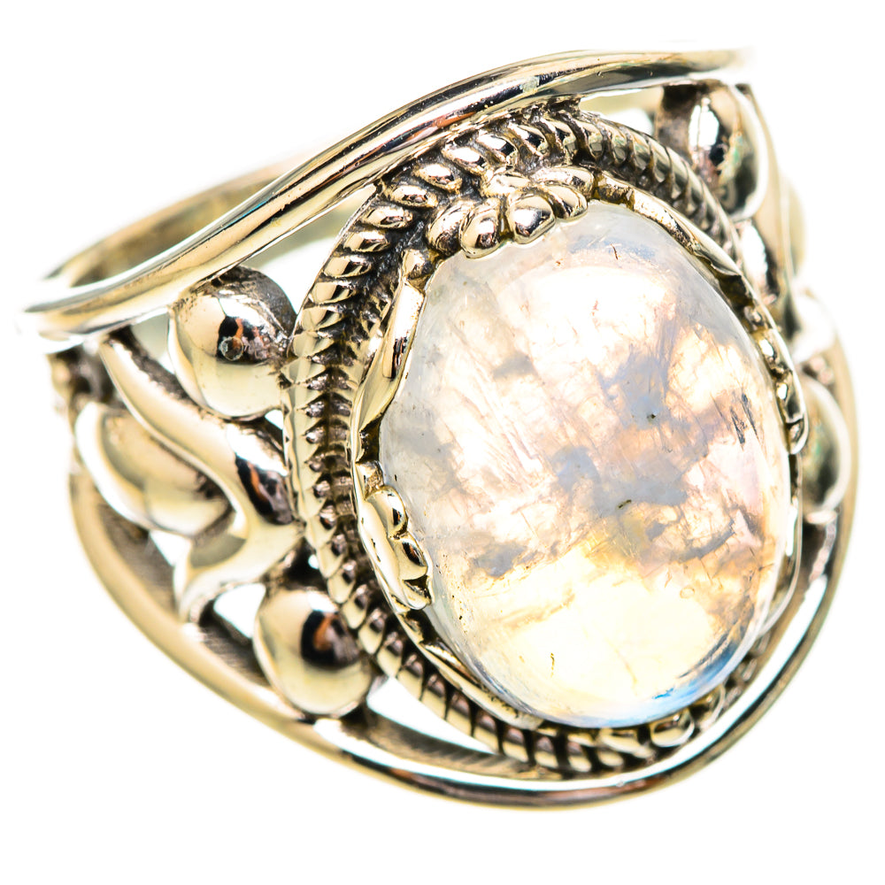 Rainbow Moonstone Rings handcrafted by Ana Silver Co - RING115095 - Photo 2