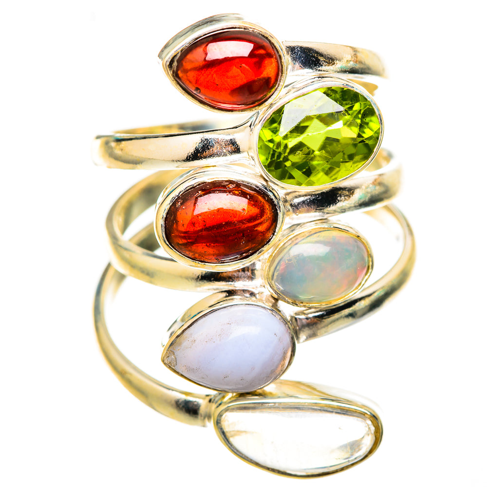 Ethiopian Opal, Garnet, Peridot Rings handcrafted by Ana Silver Co - RING115096 - Photo 2
