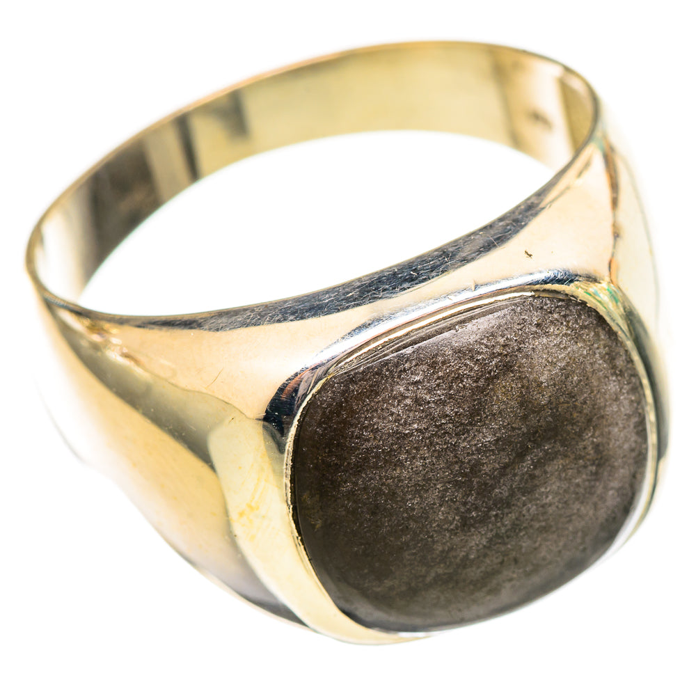 Gold Sheen Obsidian Rings handcrafted by Ana Silver Co - RING115105 - Photo 2