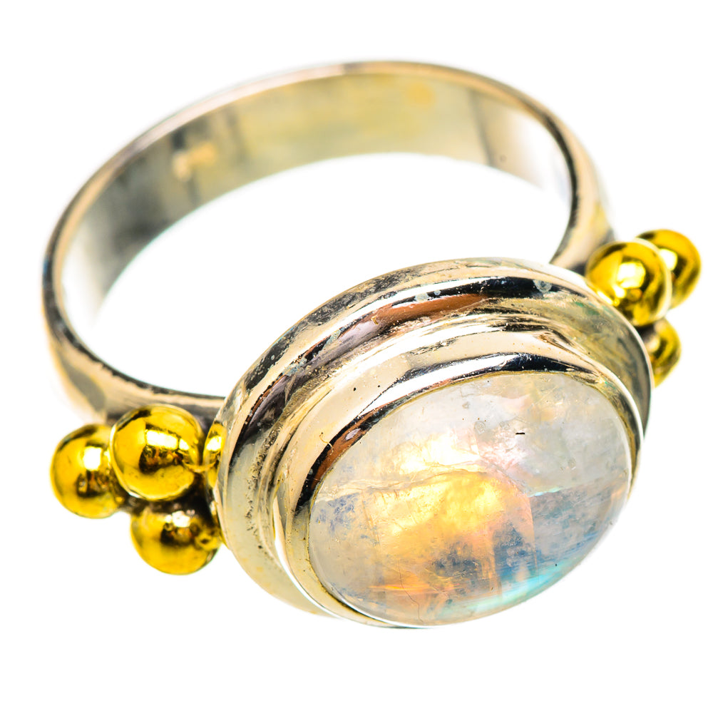 Rainbow Moonstone Rings handcrafted by Ana Silver Co - RING115115 - Photo 2