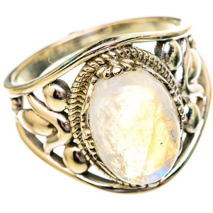 Rainbow Moonstone Rings handcrafted by Ana Silver Co - RING115116 - Photo 2