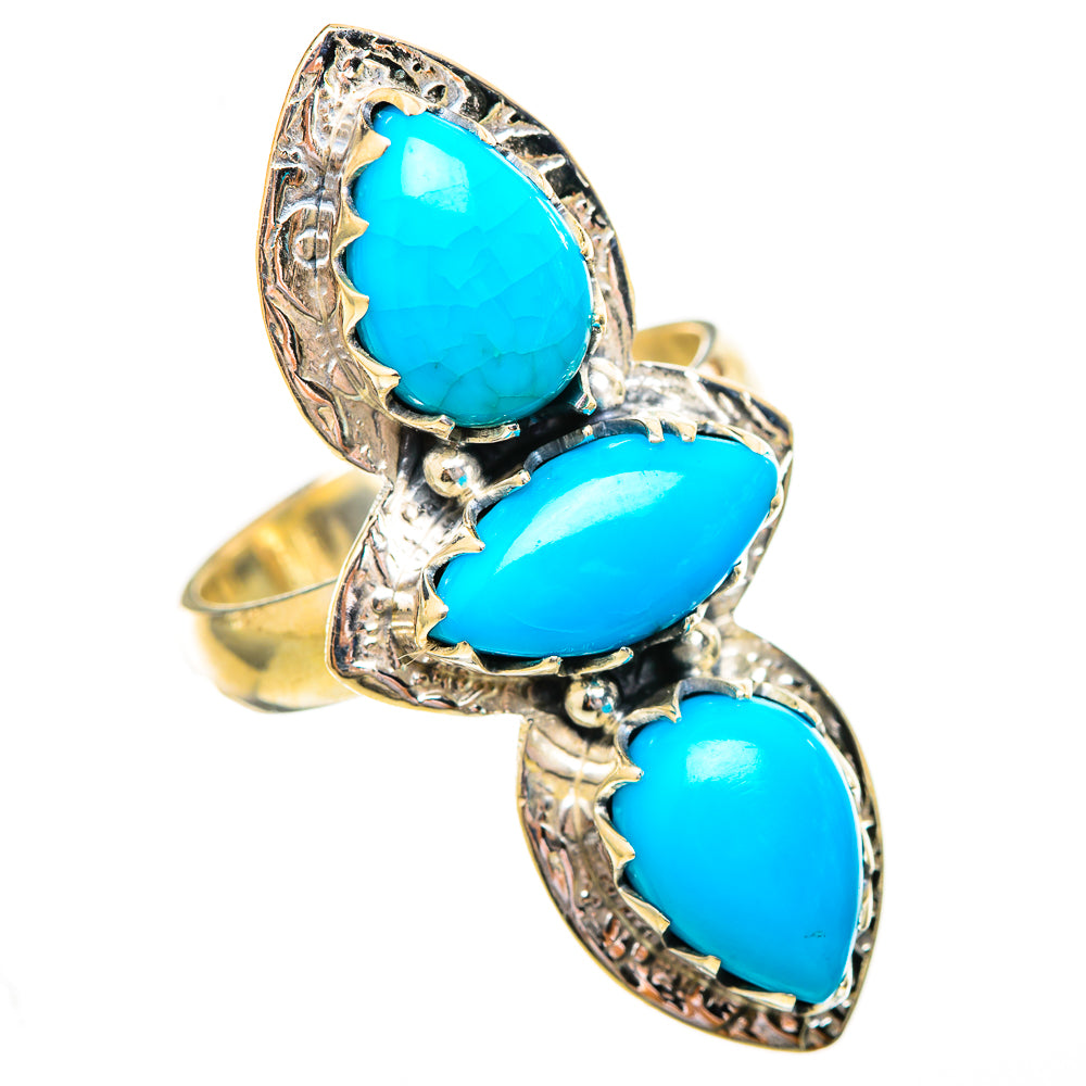 Sleeping Beauty Turquoise Rings handcrafted by Ana Silver Co - RING115141 - Photo 2