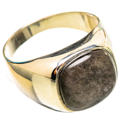 Gold Sheen Obsidian Rings handcrafted by Ana Silver Co - RING115149 - Photo 2