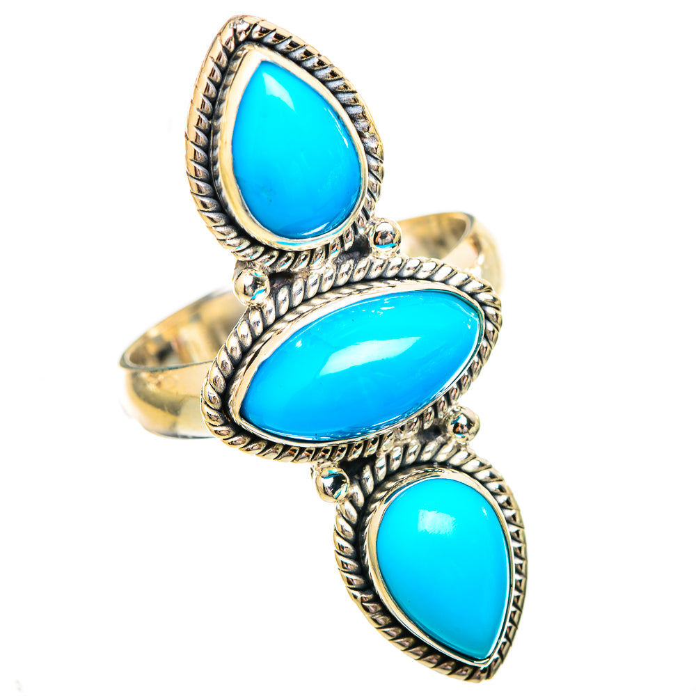 Sleeping Beauty Turquoise Rings handcrafted by Ana Silver Co - RING115168 - Photo 2