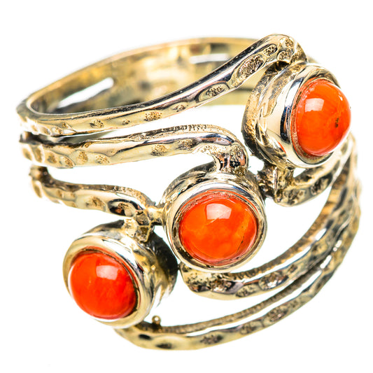 Red Coral Rings handcrafted by Ana Silver Co - RING115178 - Photo 2