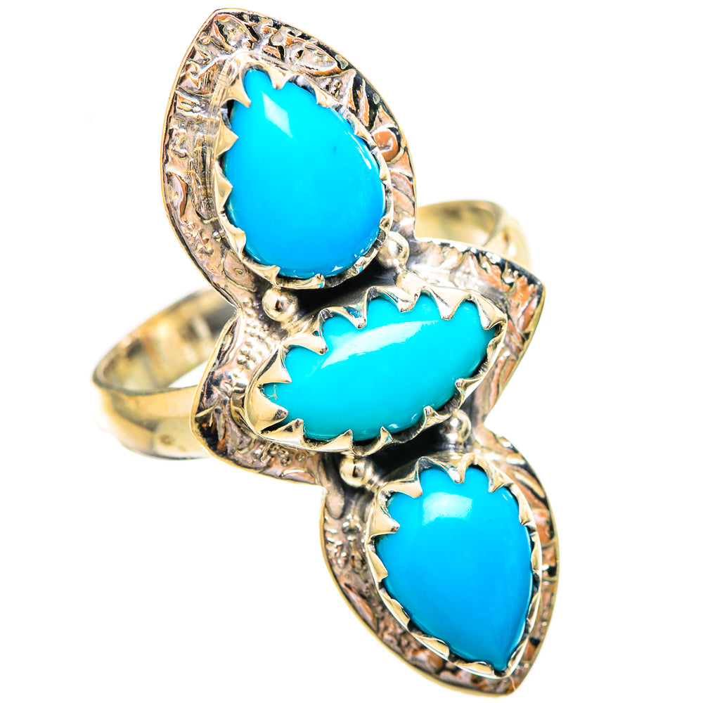 Sleeping Beauty Turquoise Rings handcrafted by Ana Silver Co - RING115187 - Photo 2