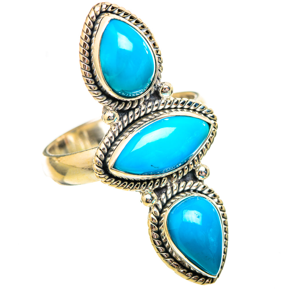 Sleeping Beauty Turquoise Rings handcrafted by Ana Silver Co - RING115192 - Photo 2