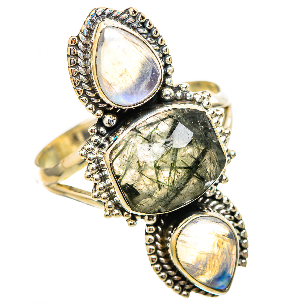 Tourmalinated Quartz, Ethiopian Opal Rings handcrafted by Ana Silver Co - RING115202 - Photo 2