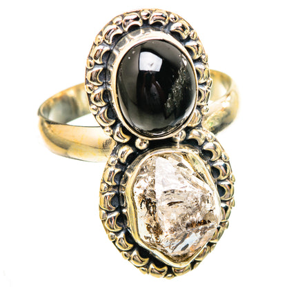 Herkimer Diamond, Black Onyx Rings handcrafted by Ana Silver Co - RING115203 - Photo 2