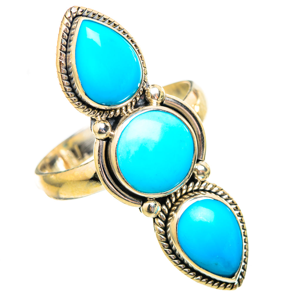 Sleeping Beauty Turquoise Rings handcrafted by Ana Silver Co - RING115213 - Photo 2