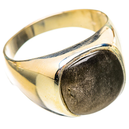 Gold Sheen Obsidian Rings handcrafted by Ana Silver Co - RING115217 - Photo 2