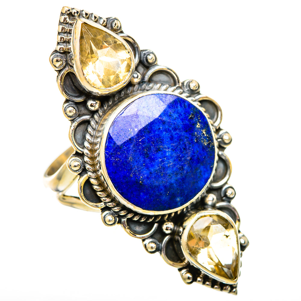 Lapis Lazuli, Citrine Rings handcrafted by Ana Silver Co - RING115237 - Photo 2