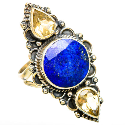 Lapis Lazuli, Citrine Rings handcrafted by Ana Silver Co - RING115237 - Photo 2