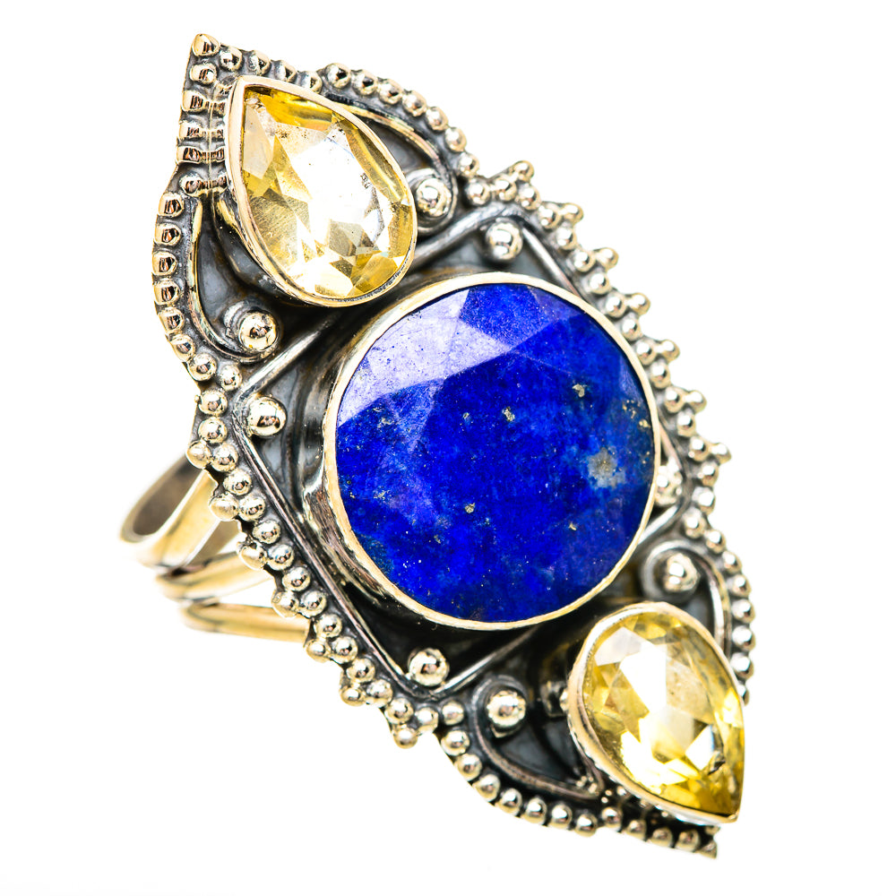 Lapis Lazuli, Citrine Rings handcrafted by Ana Silver Co - RING115239 - Photo 2