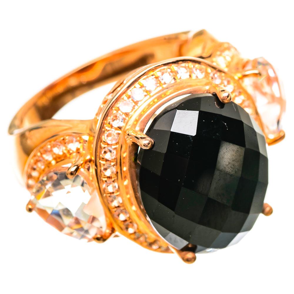 Black Onyx, White Quartz Rings handcrafted by Ana Silver Co - RING115246 - Photo 2