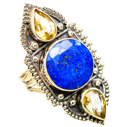 Lapis Lazuli, Citrine Rings handcrafted by Ana Silver Co - RING115256 - Photo 2