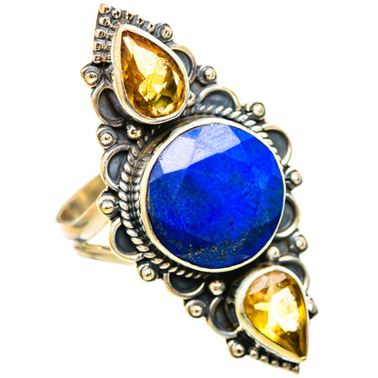 Lapis Lazuli, Citrine Rings handcrafted by Ana Silver Co - RING115257 - Photo 2